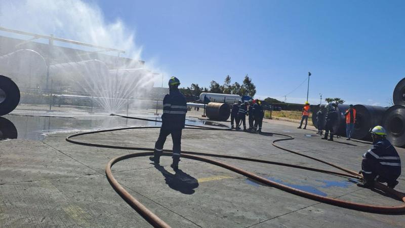 Exercice d'intervention incendie sur site